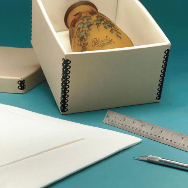 Here is an example of using Volara foam to cushion boxes, the same way that you can use it to cushion the point of contact between the copper frame and the tintype.