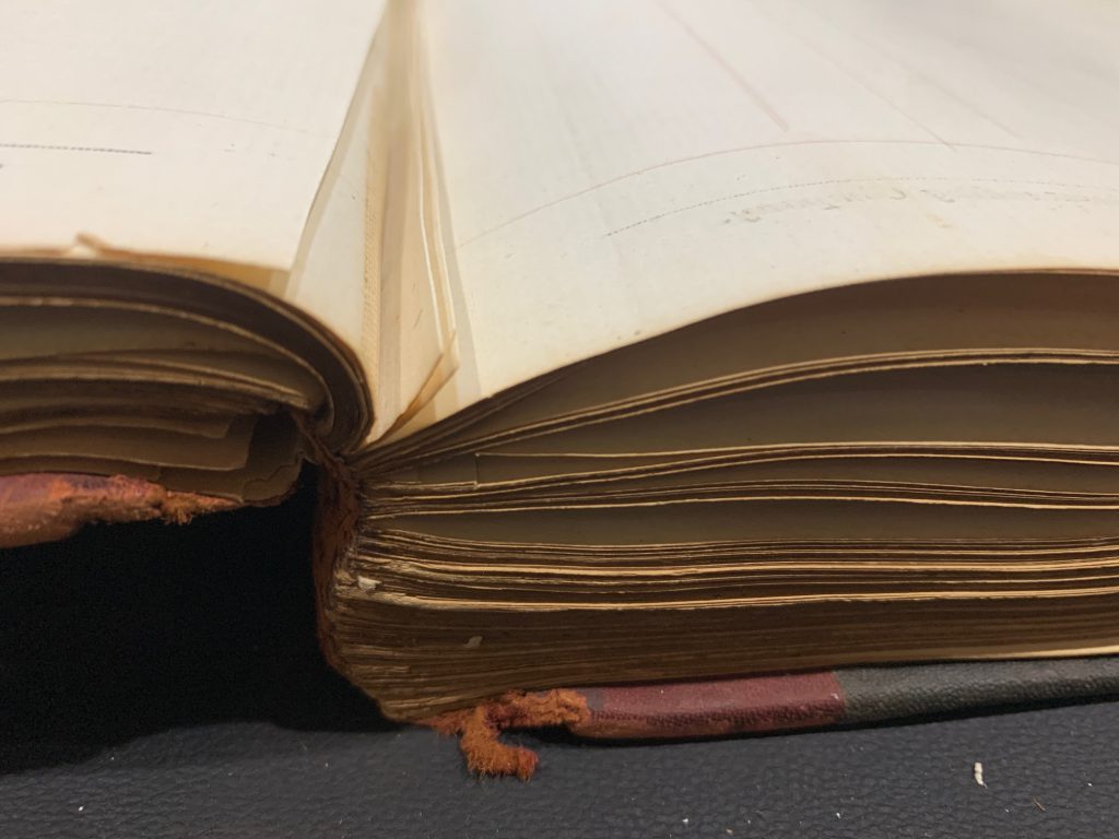 Here you can see a number of pages that have been cut out of the ledger to be sold separately.
