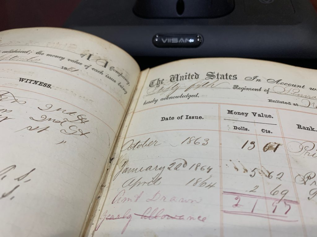 Angry Archivist: 55th Pennsylvania Infantry clothing ledger that has had pages cut from it. Information is now lost that is unlikely to be recovered.