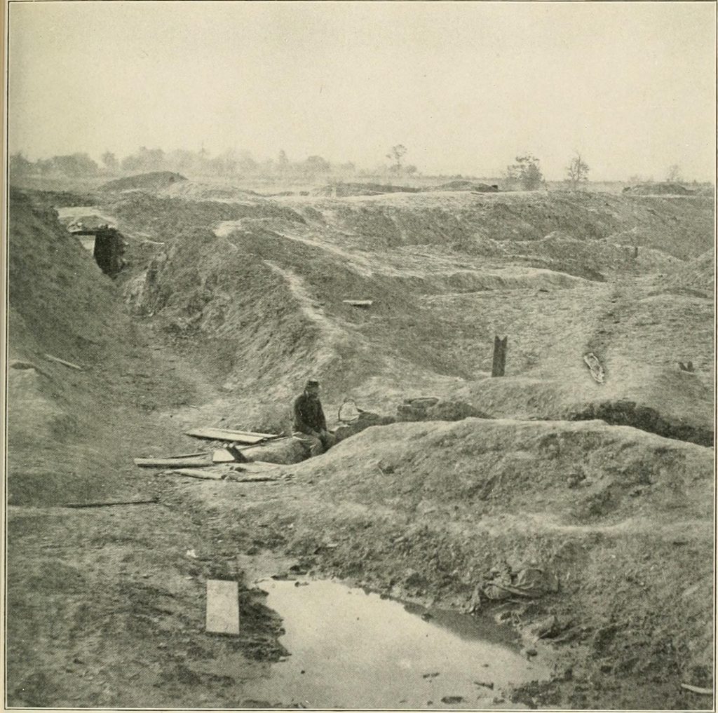 Image of aftermath of explosion at the Battle of the Crater.