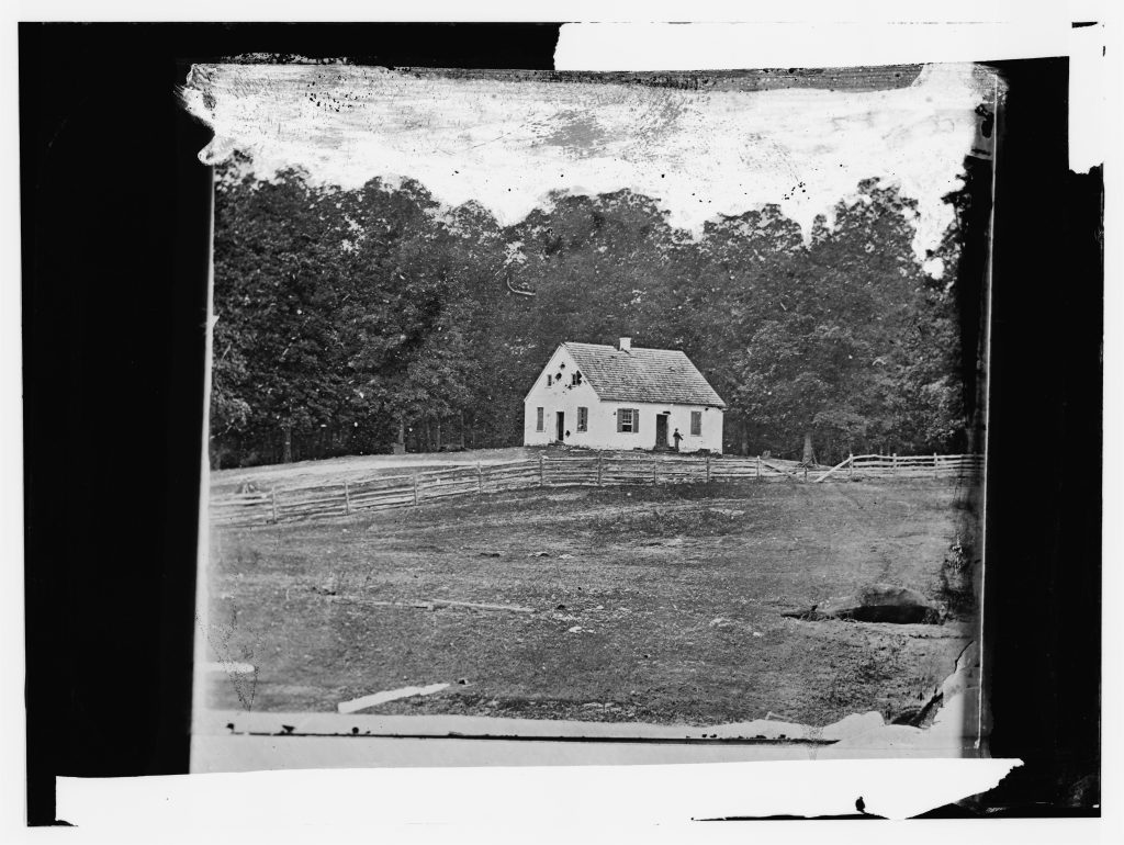 Image of Antietam Battlefield showing Dunker Church. The 48th North Carolina suffered 50% casualties in fighting near the church.