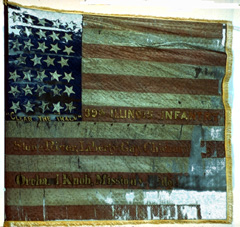 The 89th Illinois Infantry fully embraced their railroad background and their motto became "Clear the Track" which they even had sewn onto their regimental flag.