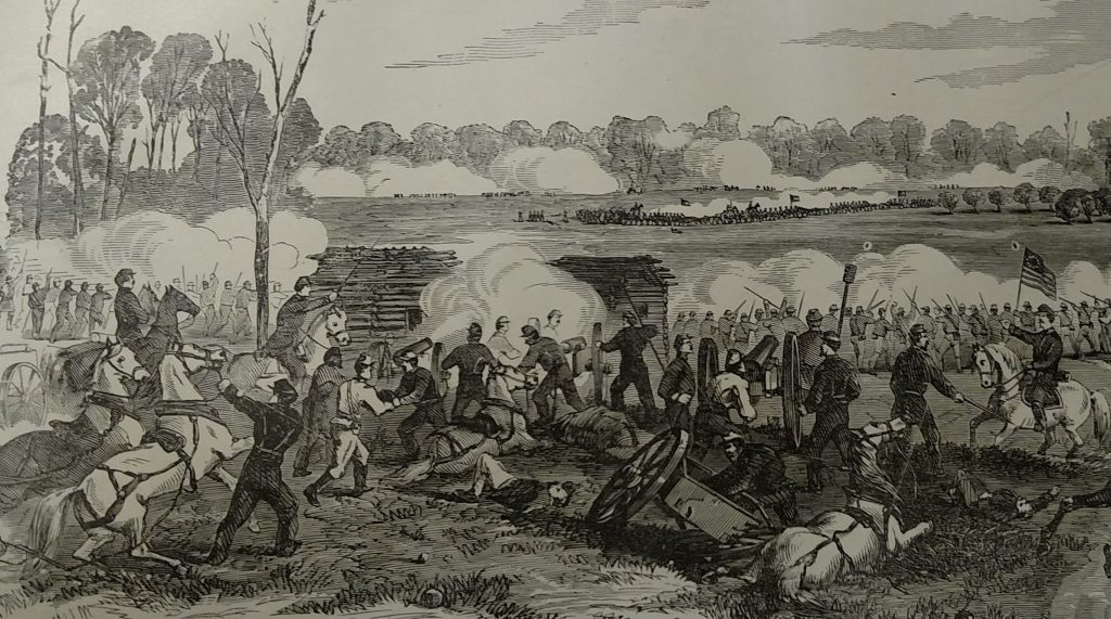 Hurlbut's division shown fighting at Shiloh.